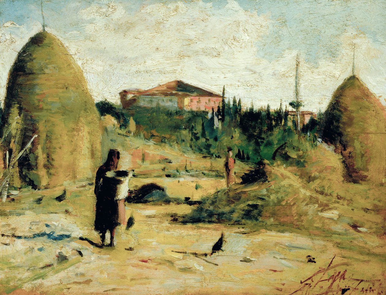 Villa Bandini al Gabbro, ok. 1889-90 (olej na płycie) autorstwa Silvestro Lega