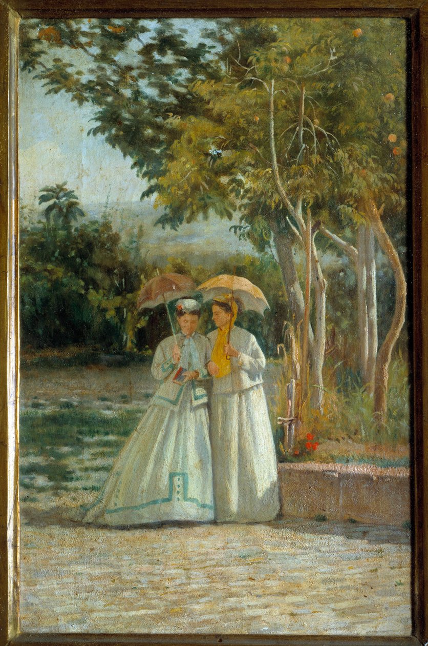 Spacer po ogrodzie Malarstwo Silvestro Lega (18126-1895) XIX-wieczna Florencja, Muzeum Sztuki Nowoczesnej autorstwa Silvestro Lega