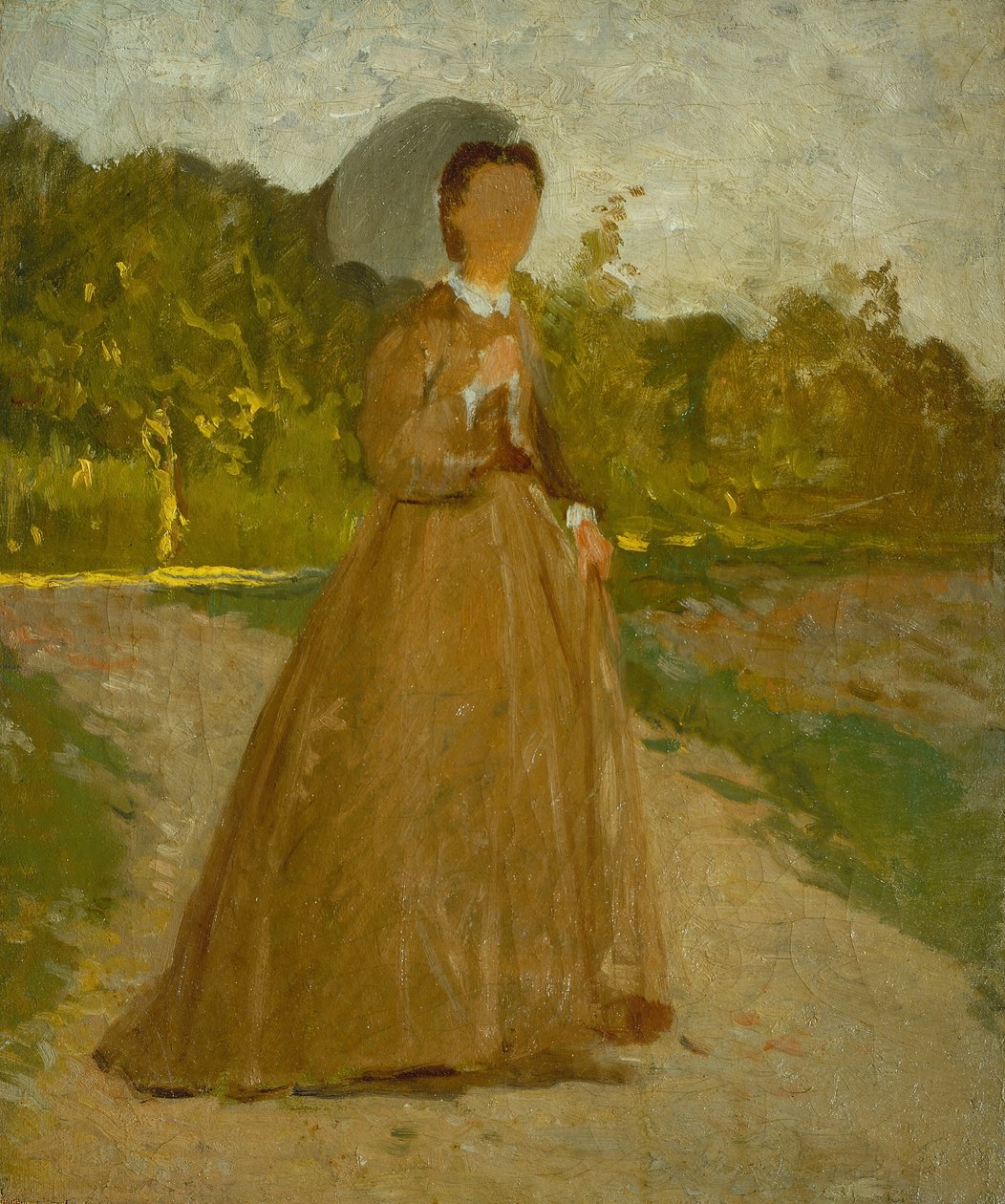 Kobieta w ogrodzie, ok. 1864 (olej na płótnie) autorstwa Silvestro Lega