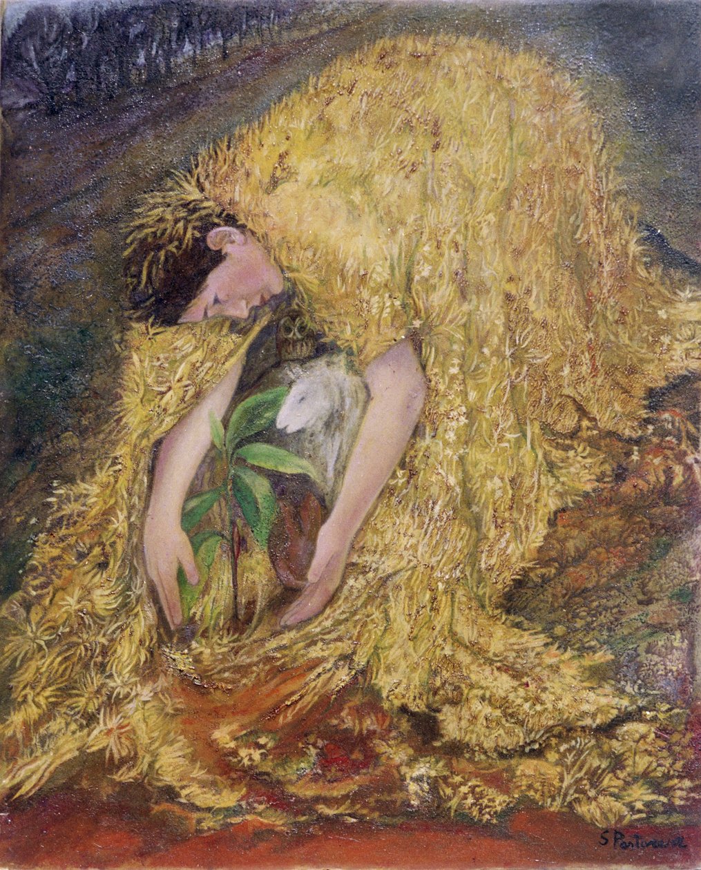 Ogrodnik, 2002 (olej na zagęszczonym panelu) autorstwa Silvia Pastore