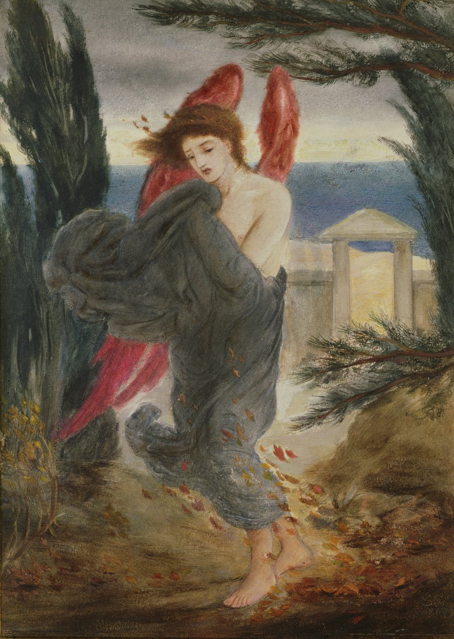 Miłość jesienią, ok. 1860 (gwasz na papierze ułożony na płótnie) autorstwa Simeon Solomon