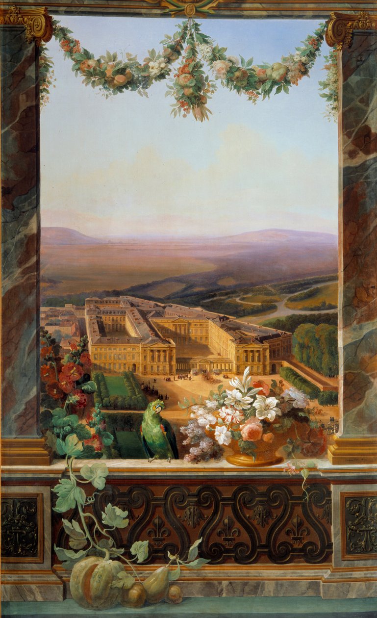 Widok na zamek Compiegne Obraz Simeona Fort (1793-1861) XIX-wieczne muzeum zamku Fontainebleau autorstwa Simeon Fort