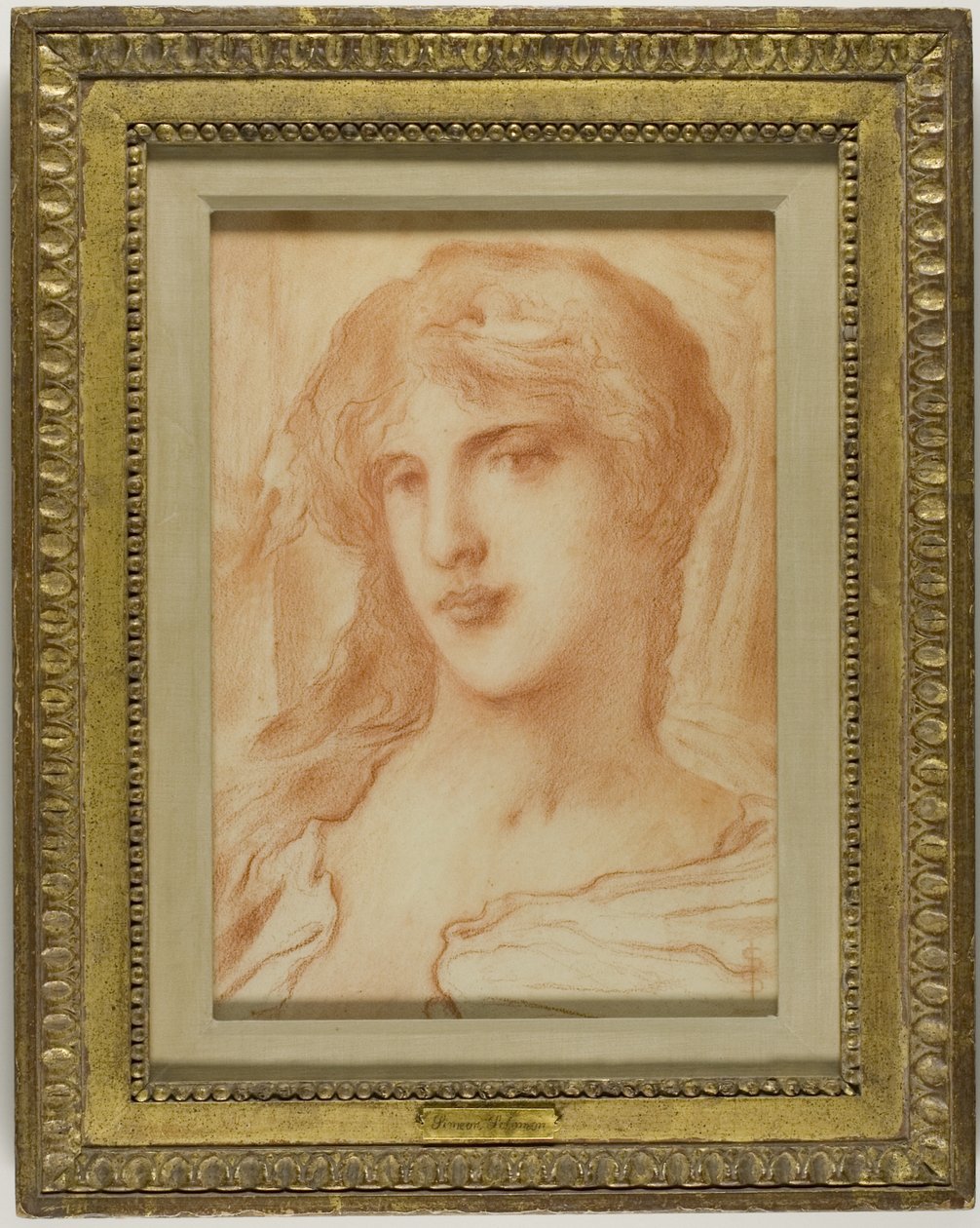 Głowa, ok. 1880 (czerwona kreda na cienkim papierze) autorstwa Simeon Solomon