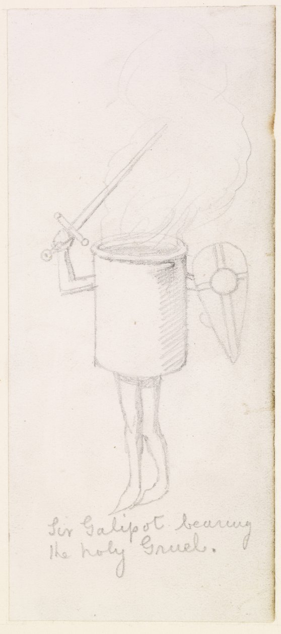 Sir Galipot niosący święty Kleik, ok. 1855-59 (ołówek na papierze) autorstwa Simeon Solomon