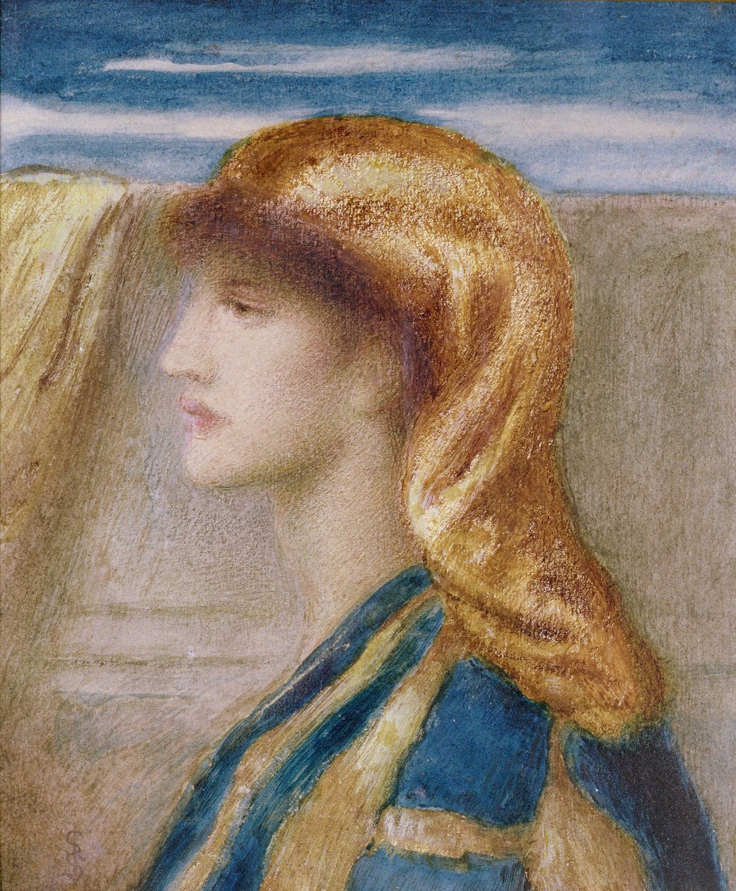 Złote nakrycie głowy autorstwa Simeon Solomon
