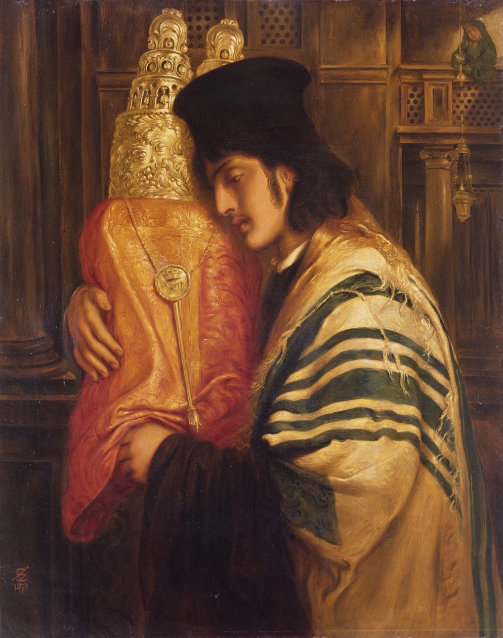 Młody rabin trzymający Torę, 1871 autorstwa Simeon Solomon