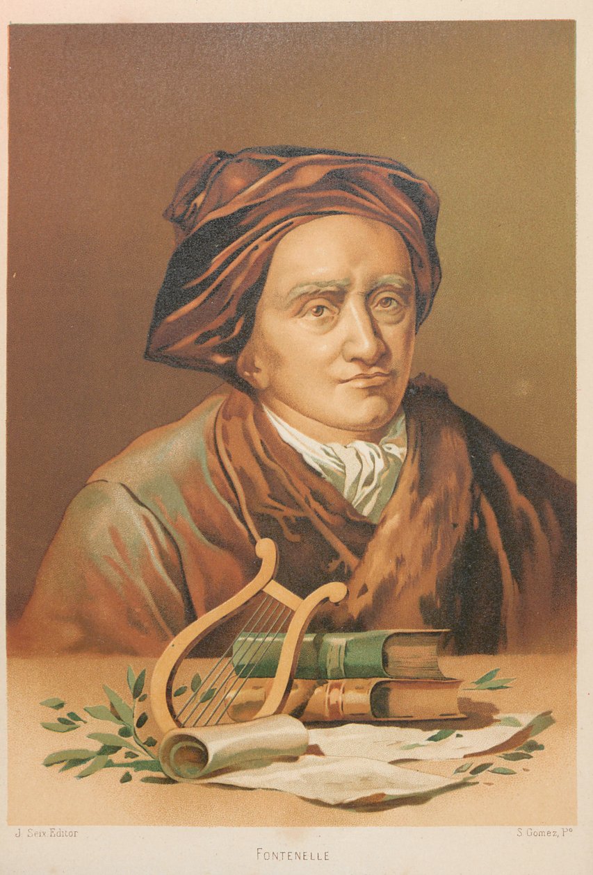 Portret Bernarda le Bovier de Fontenelle 1657-1757, 1879. autorstwa Simón Gómez