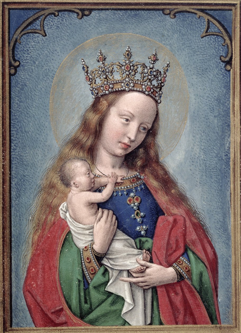 W.99 fol.44v Dziewica z Dzieciątkiem, c.1530 autorstwa Simon Bening