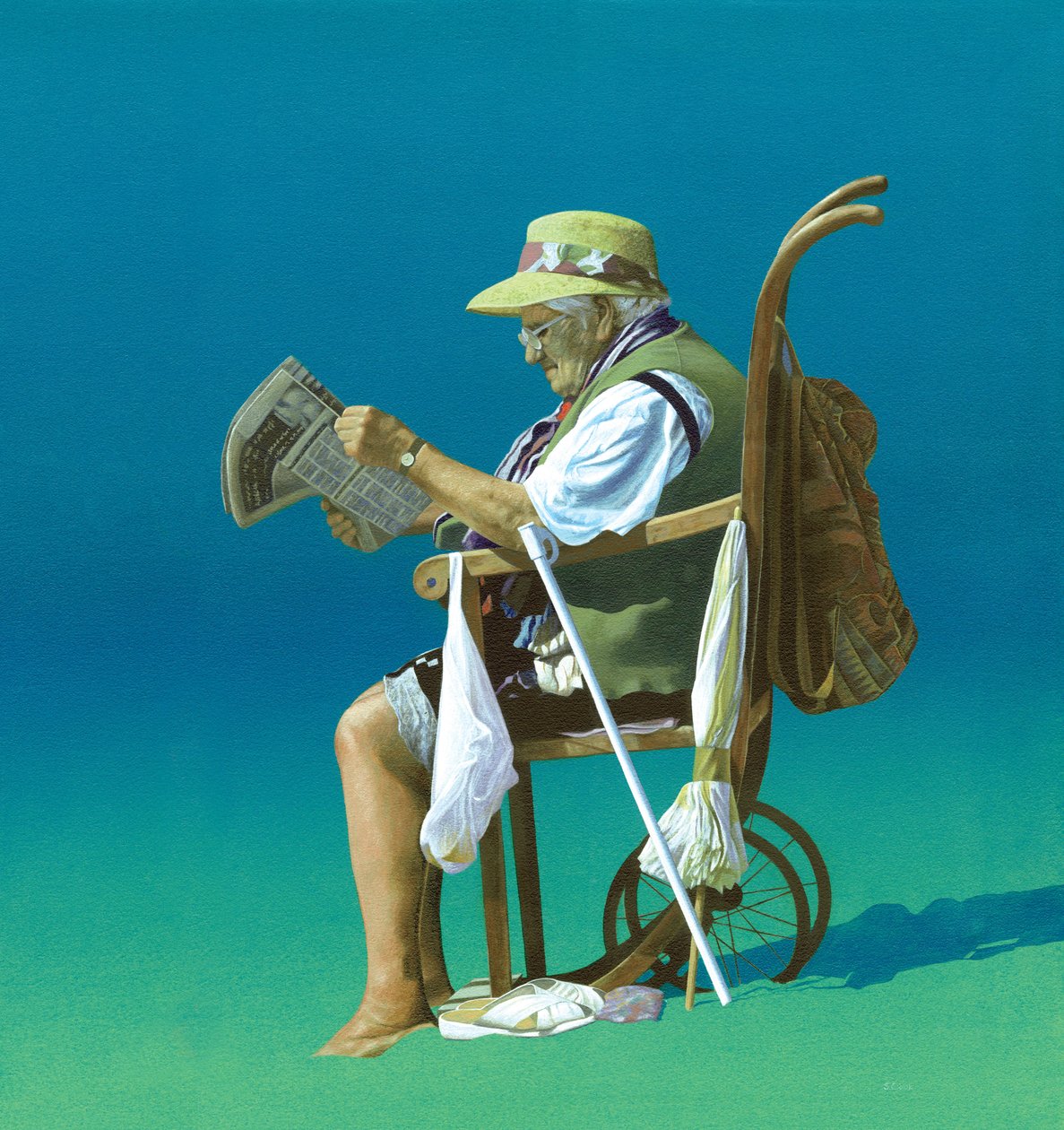 Na plaży (akryl na płótnie) autorstwa Simon Cook