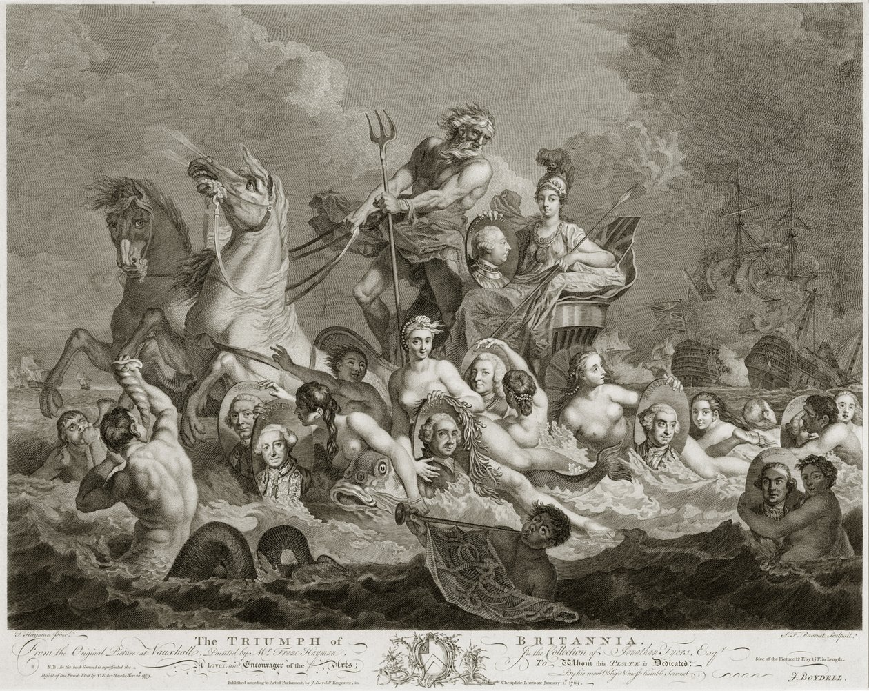 Triumf Brytanii, c.1765 autorstwa Simon Francois Ravenet