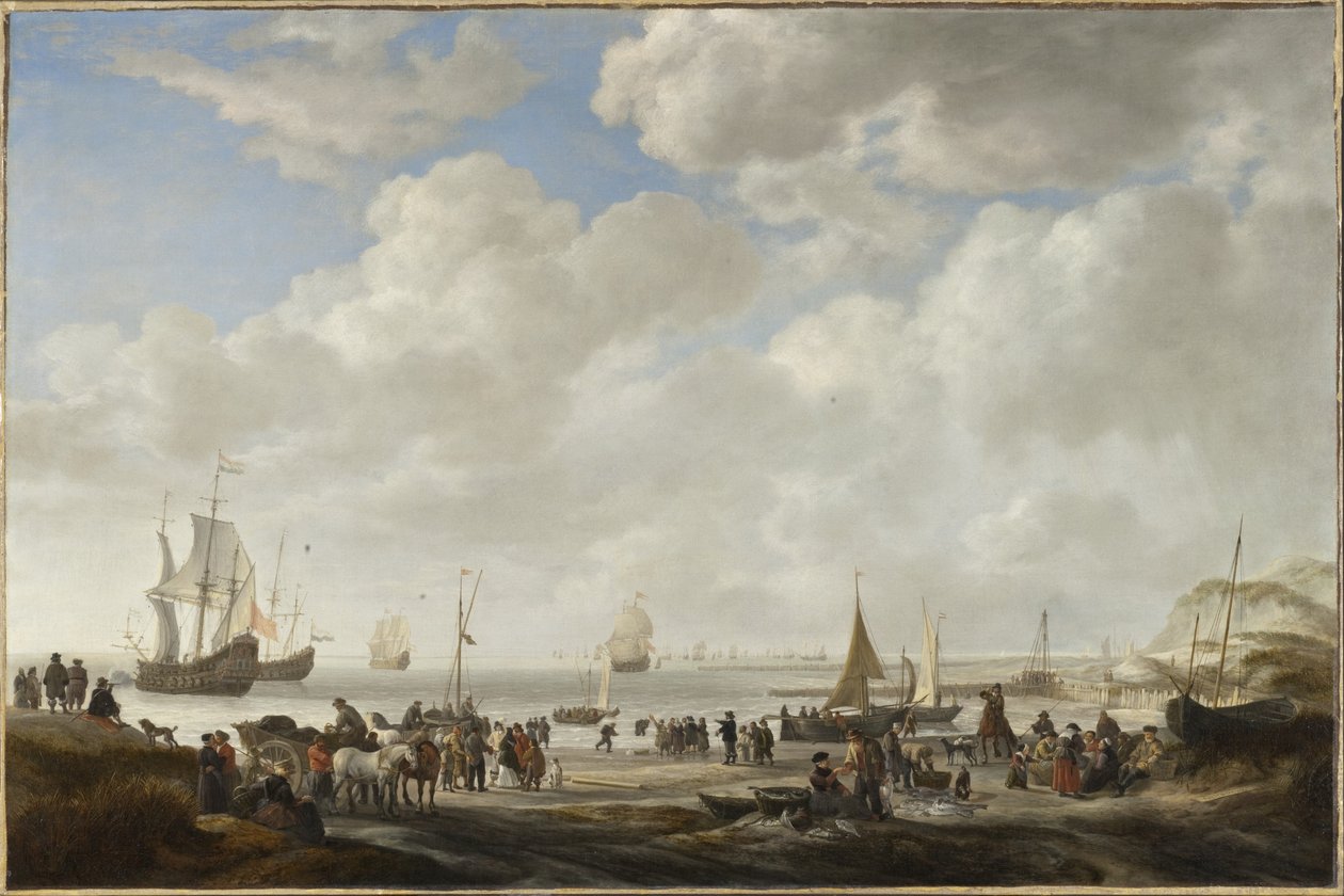 Widok na plażę, 1646 autorstwa Simon de Vlieger