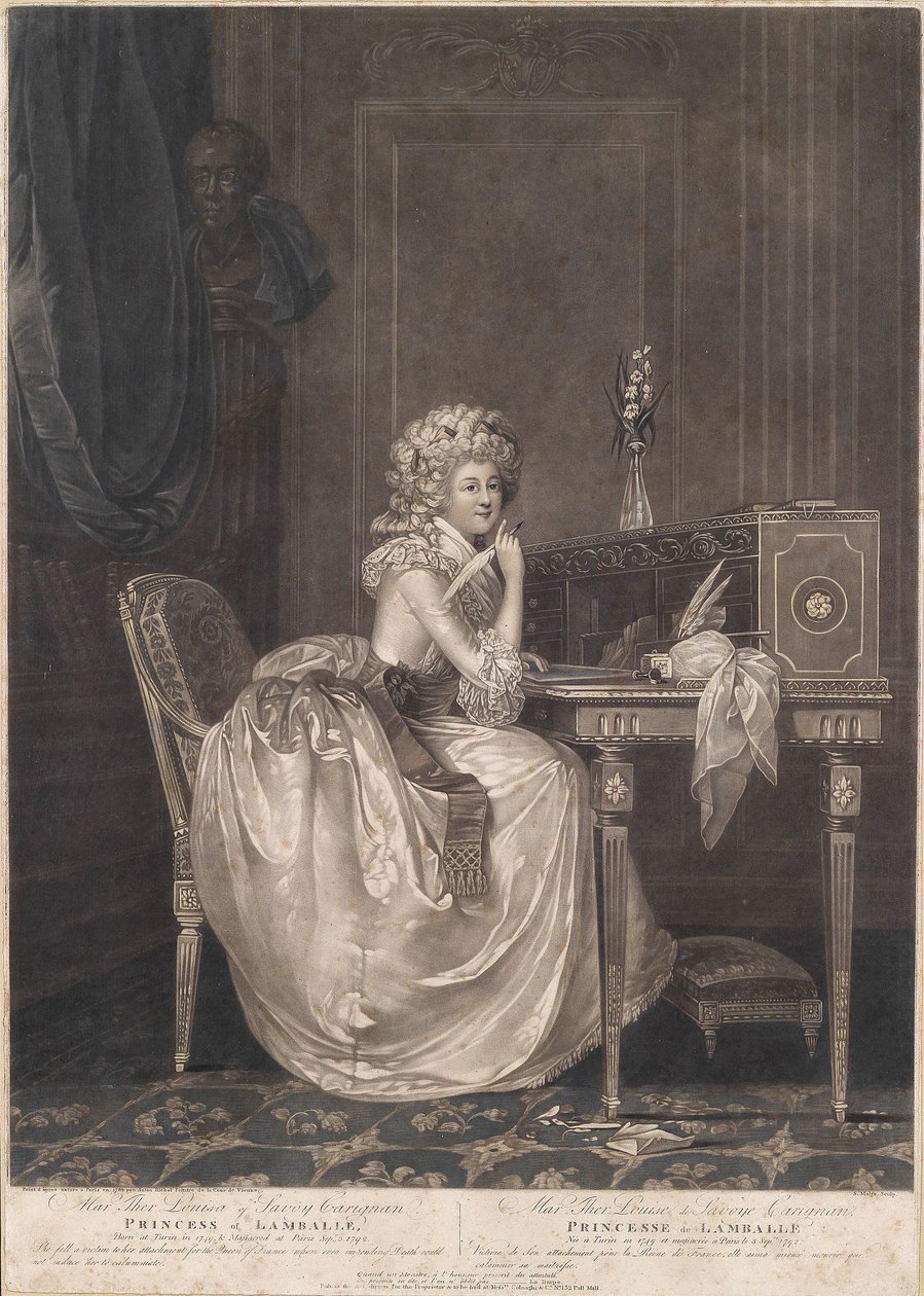Portret Madame de Lamballe (1749-1792) autorstwa Simon Malgo