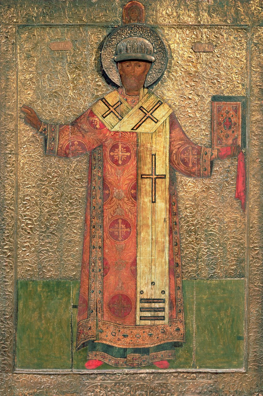 Metropolitan Philipp, 1653 (tempera i złoto na panelu) autorstwa Simon Ushakov