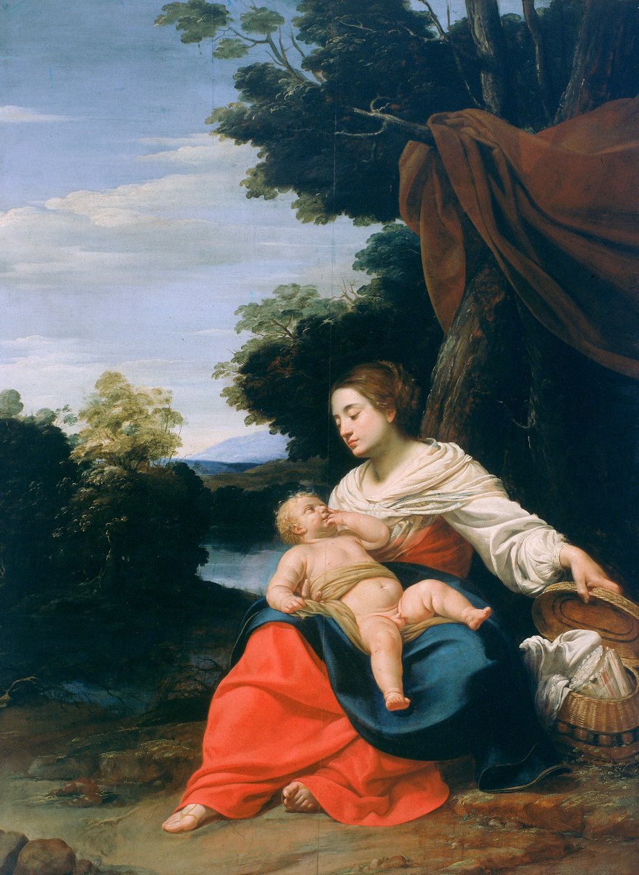 Madonna z Dzieciątkiem, znana jako Madonna della Cesta (Madonna z Kosza) autorstwa Simon Vouet