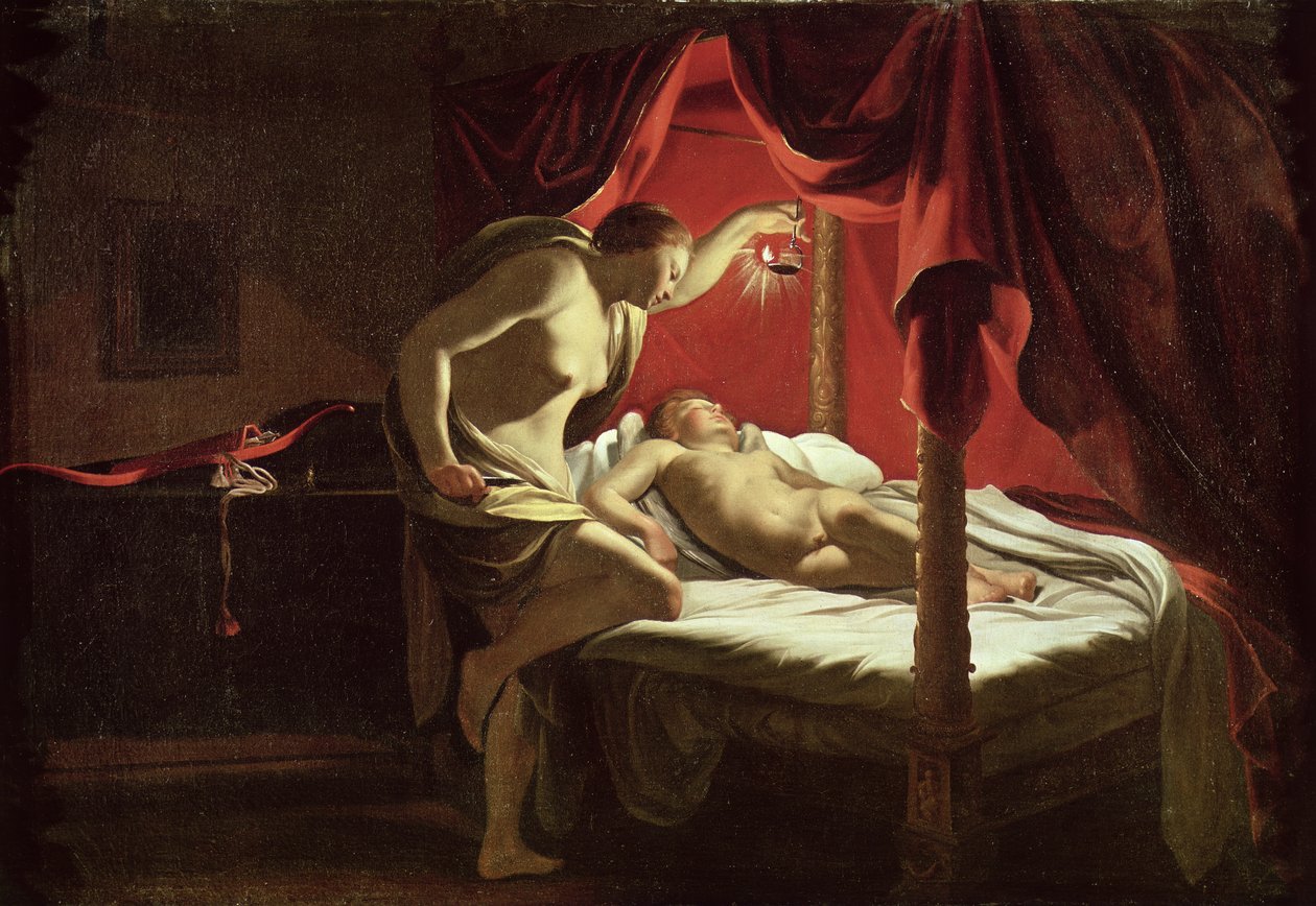 Psyche i Kupidyn, c.1627 autorstwa Simon Vouet