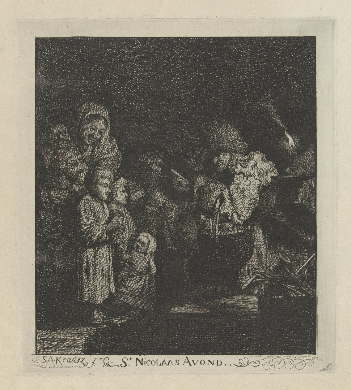 Sinterklaas-ewa Wieczór mikołajkowy (tytuł na obiekcie) autorstwa Simon Andreas Krausz