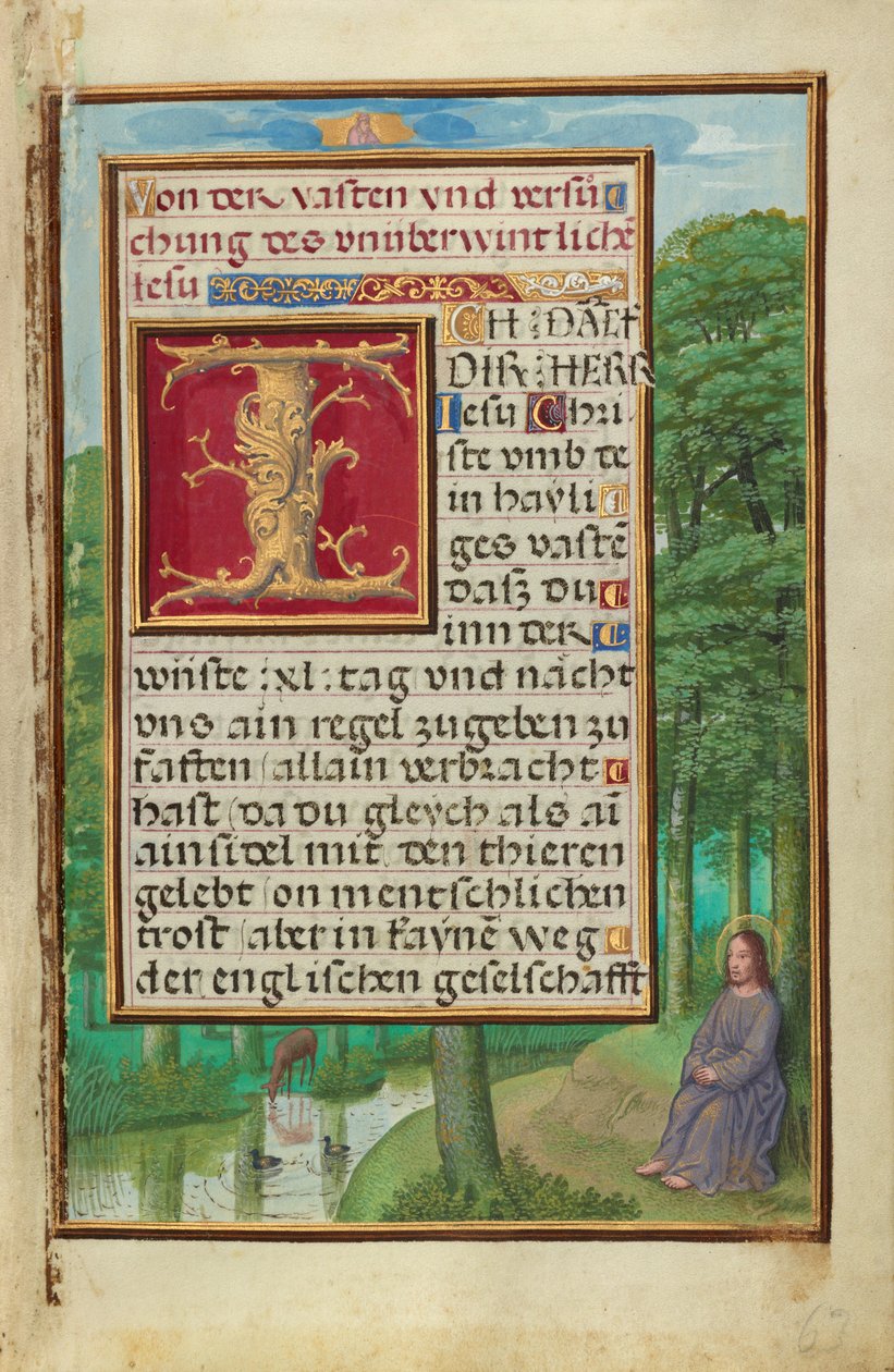 Rand mit Christus in der Wüste autorstwa Simon Bening