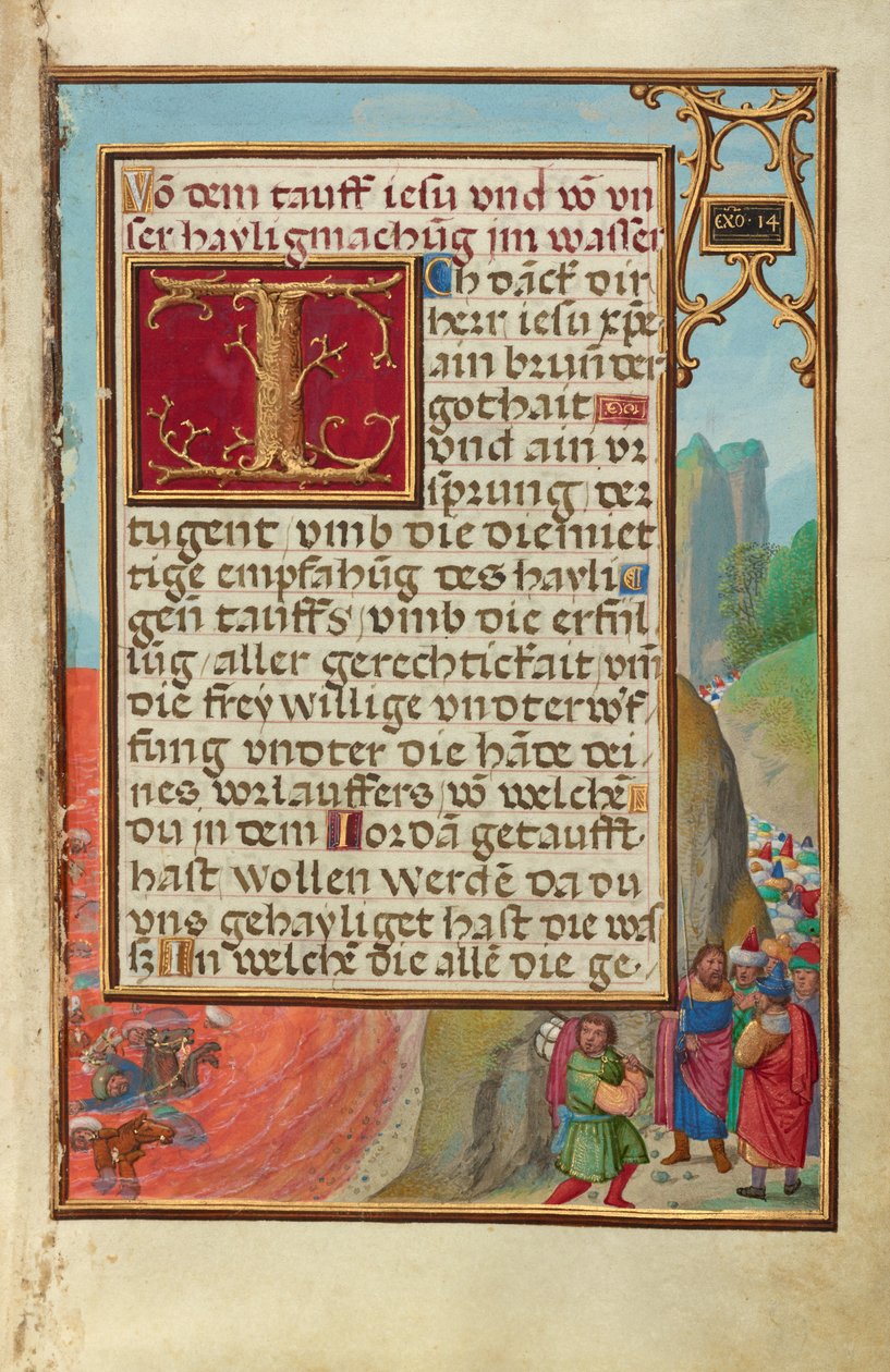 Bordüre mit der Überquerung des Roten Meeres autorstwa Simon Bening