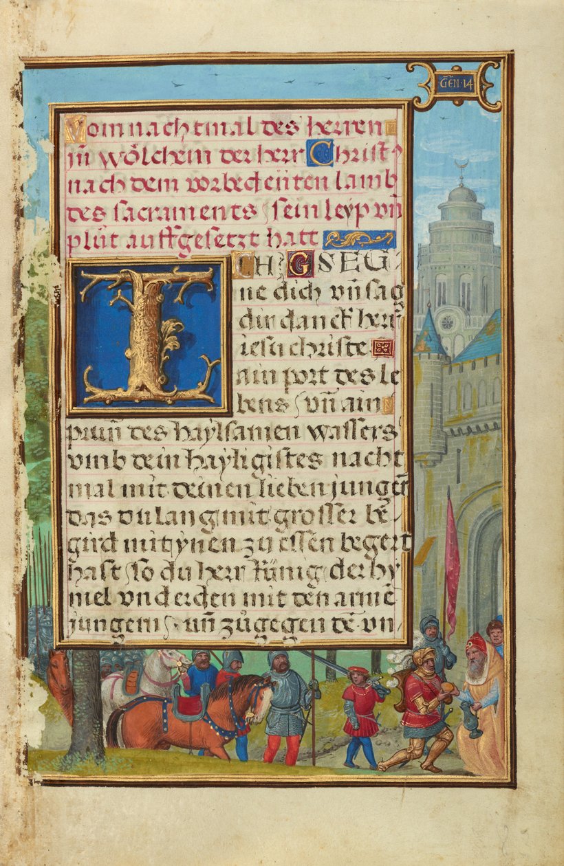 Grenze mit dem Treffen von Abraham und Melchisedek autorstwa Simon Bening