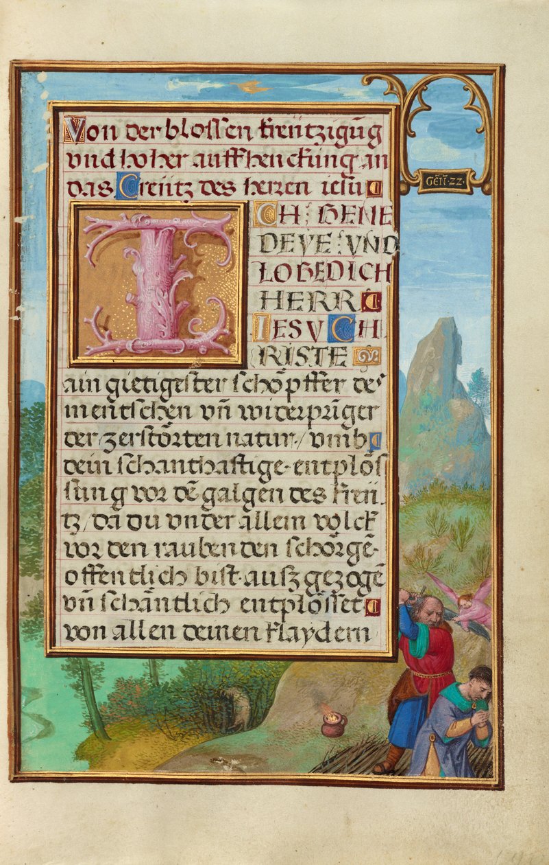 Rand mit dem Opfer Isaaks autorstwa Simon Bening