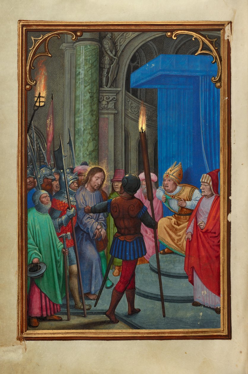 Chrystus przed Kajfaszem autorstwa Simon Bening