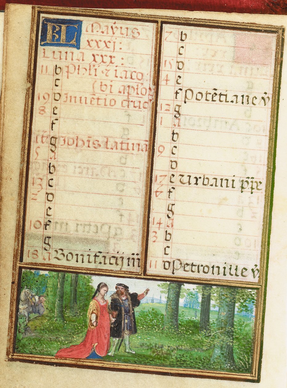 Folio z miniaturowej Księgi Godzin, korzystanie z Rzymu, Brugia autorstwa Simon Bening