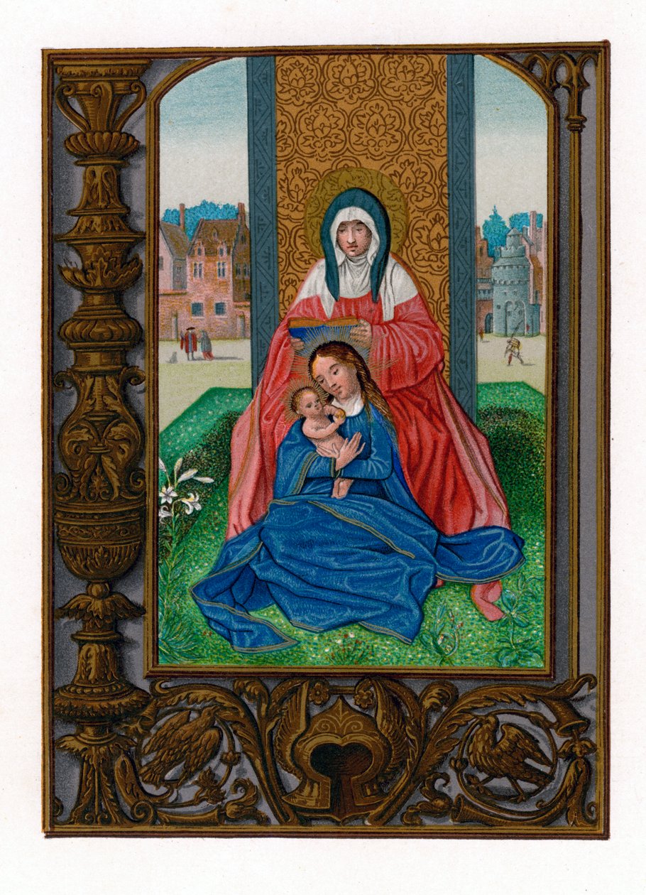 Św. Anna z Dziewicą i Dzieciątkiem, 1516-1529 autorstwa Simon Bening
