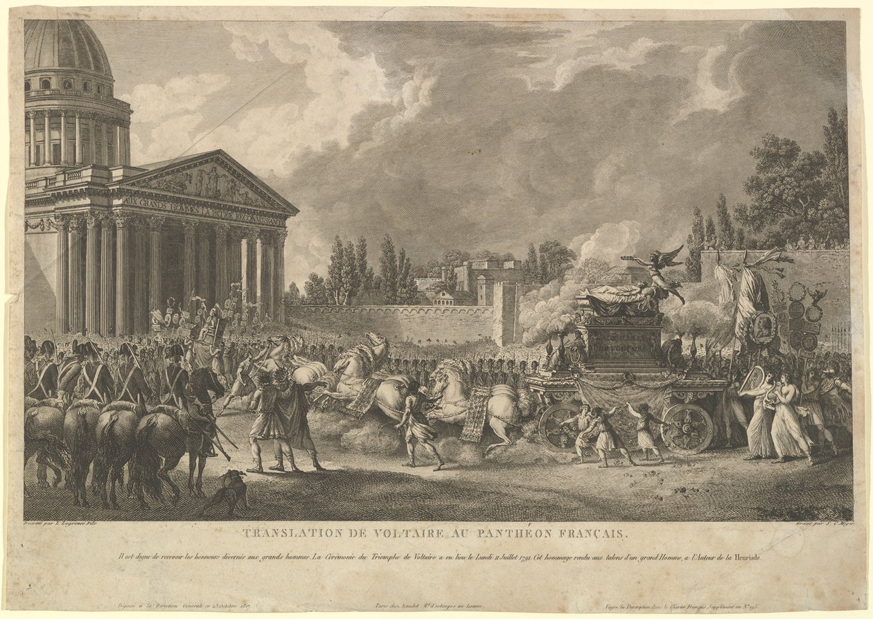 Tłumaczenie Voltaire we francuskim Panteonie, 1817. autorstwa Simon Charles Miger