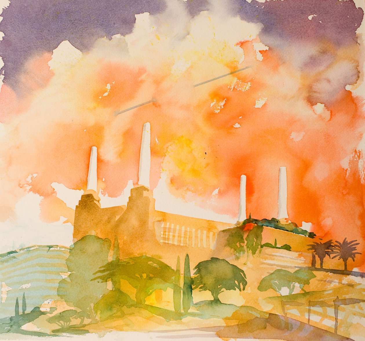 Battersea Beautiful, 2016 (akwarela) autorstwa Simon Fletcher