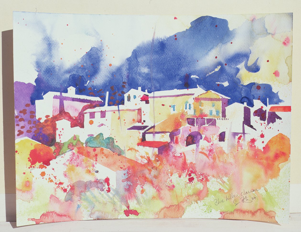 Blue Hills, Clairac, 2004 (akwarela na papierze) autorstwa Simon Fletcher