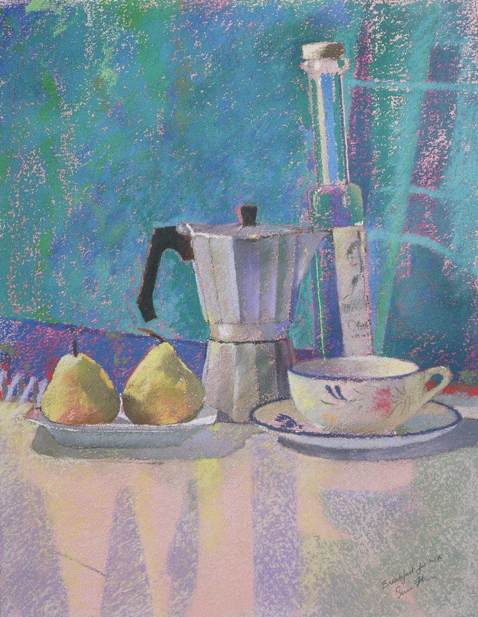 Śniadanie dla WK (pastel na papierze) autorstwa Simon Fletcher