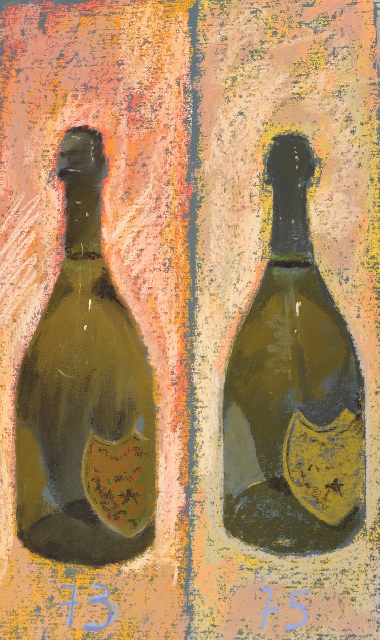 Champagne Moet Dom Perignon, 2016 (pastel na papierze) autorstwa Simon Fletcher