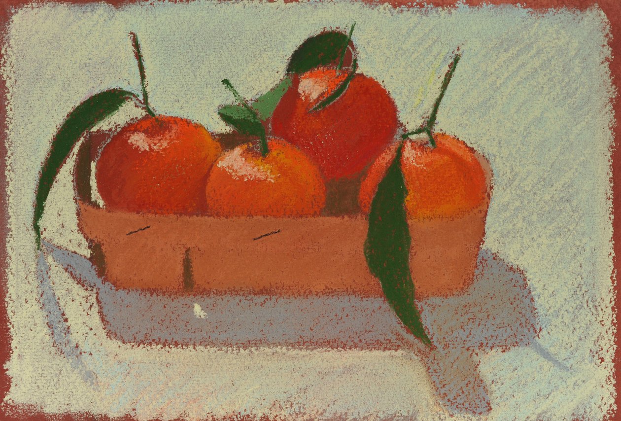 Świąteczne mandarynki, 2015 (pastel na papierze) autorstwa Simon Fletcher