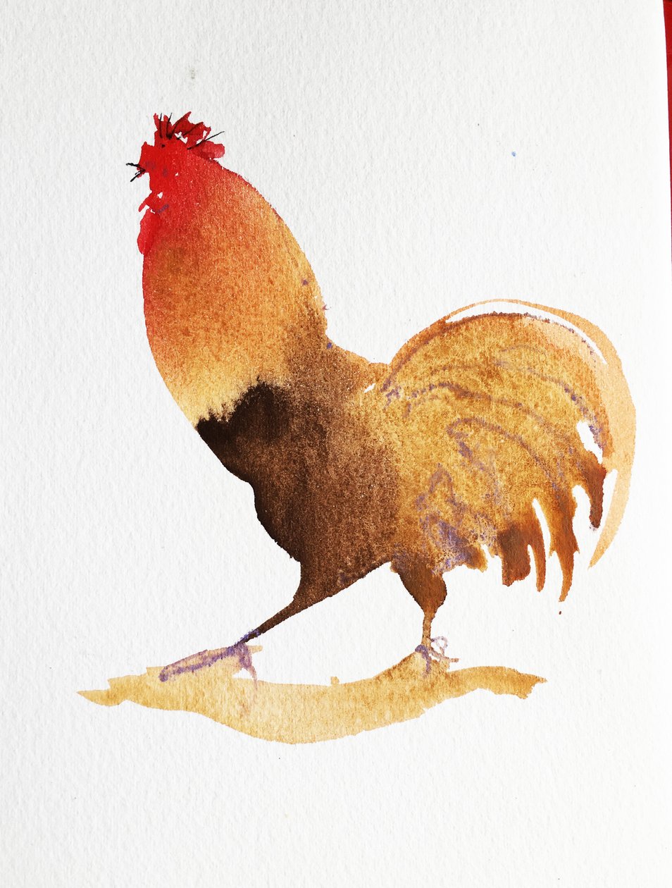 Cockrel, 2020 (praca na papierze) autorstwa Simon Fletcher