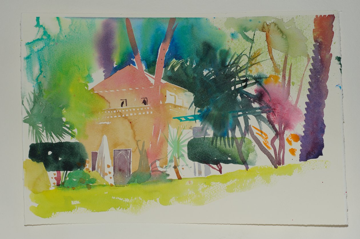 Dar Zemora Pavillion 2, 2010 (akwarela na papierze) autorstwa Simon Fletcher