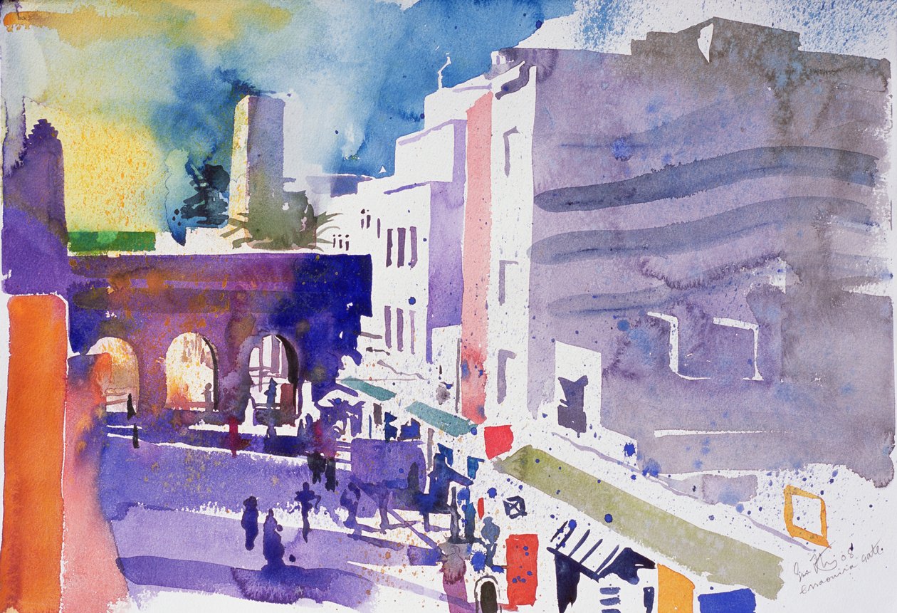 Brama Essaouira (akwarela na papierze) autorstwa Simon Fletcher