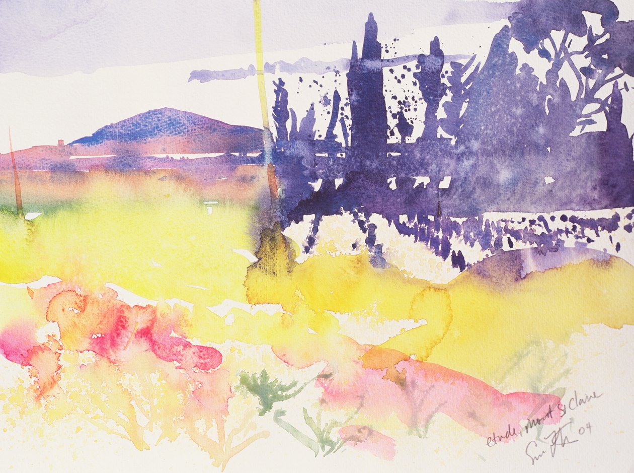 Etiuda Mont St. Clair, 2004 (akwarela na papierze) autorstwa Simon Fletcher