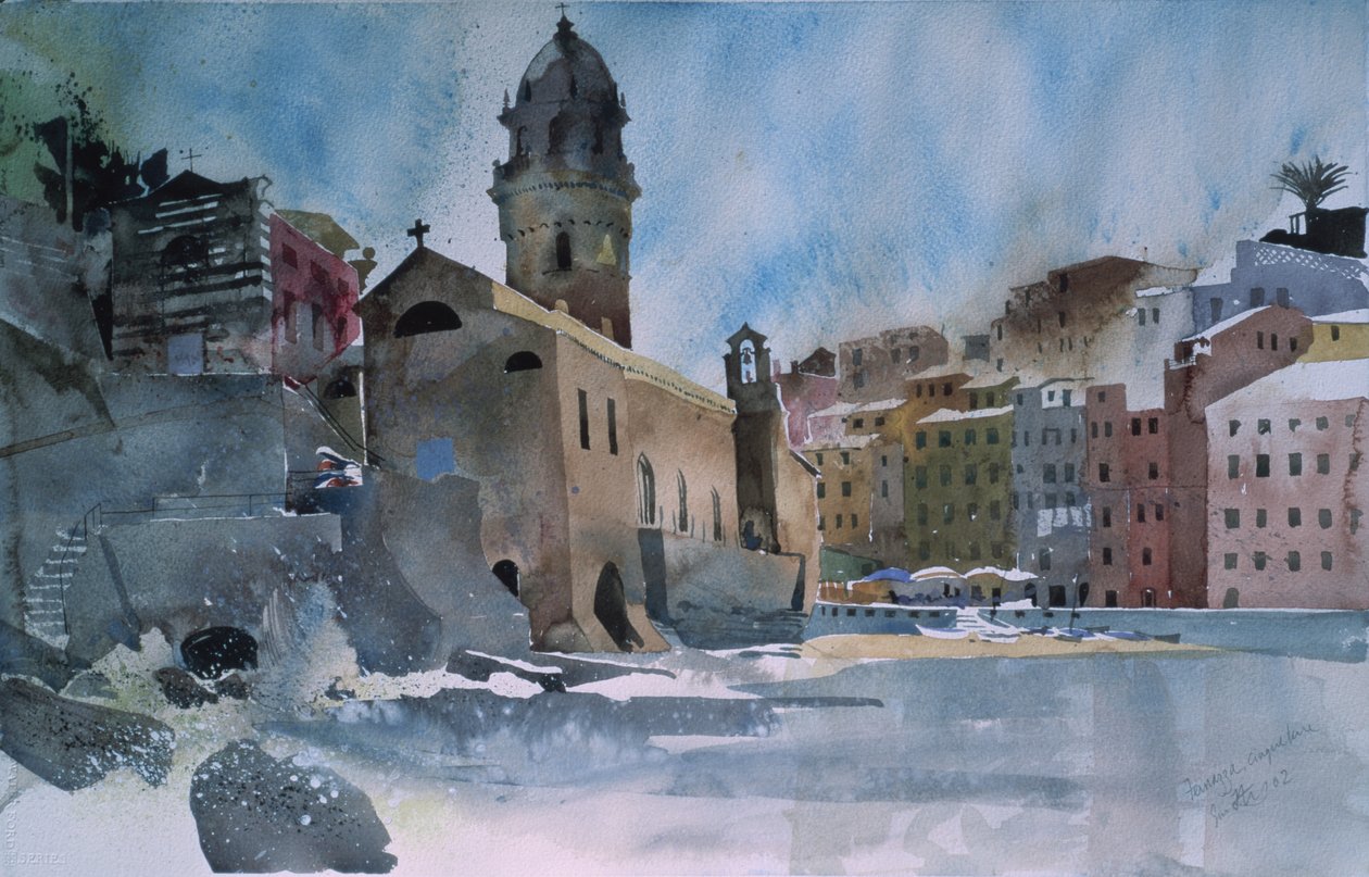 Fernazza, Cinque Terre, 2002 (akwarela na papierze) autorstwa Simon Fletcher