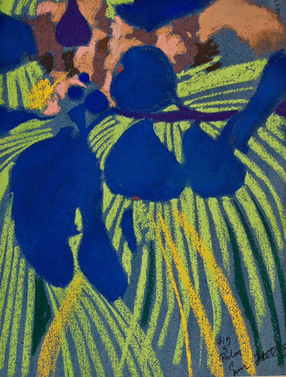 Figa i palma (pastel na papierze) autorstwa Simon Fletcher