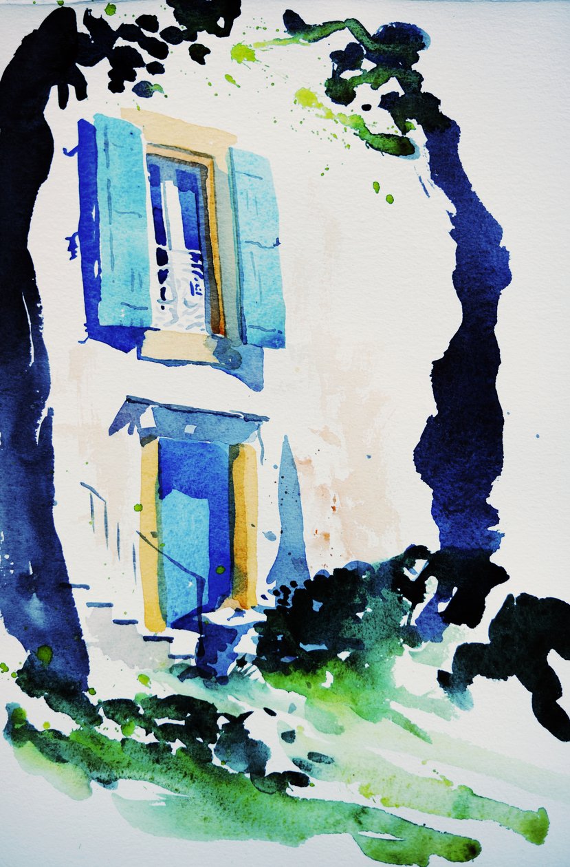 à Fos, 2015 (akwarela) autorstwa Simon Fletcher