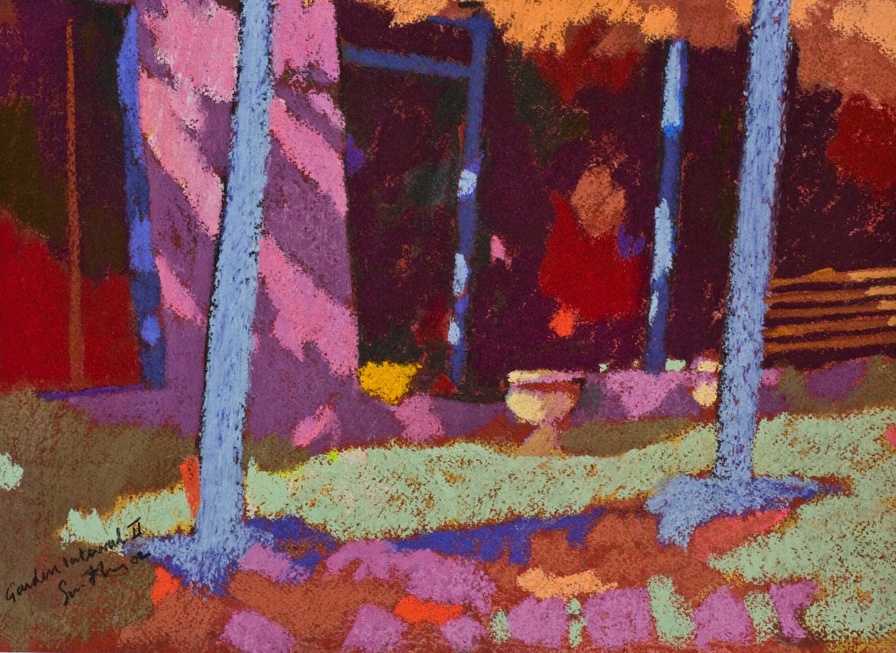 Przerwa w ogrodzie (pastel na papierze) autorstwa Simon Fletcher