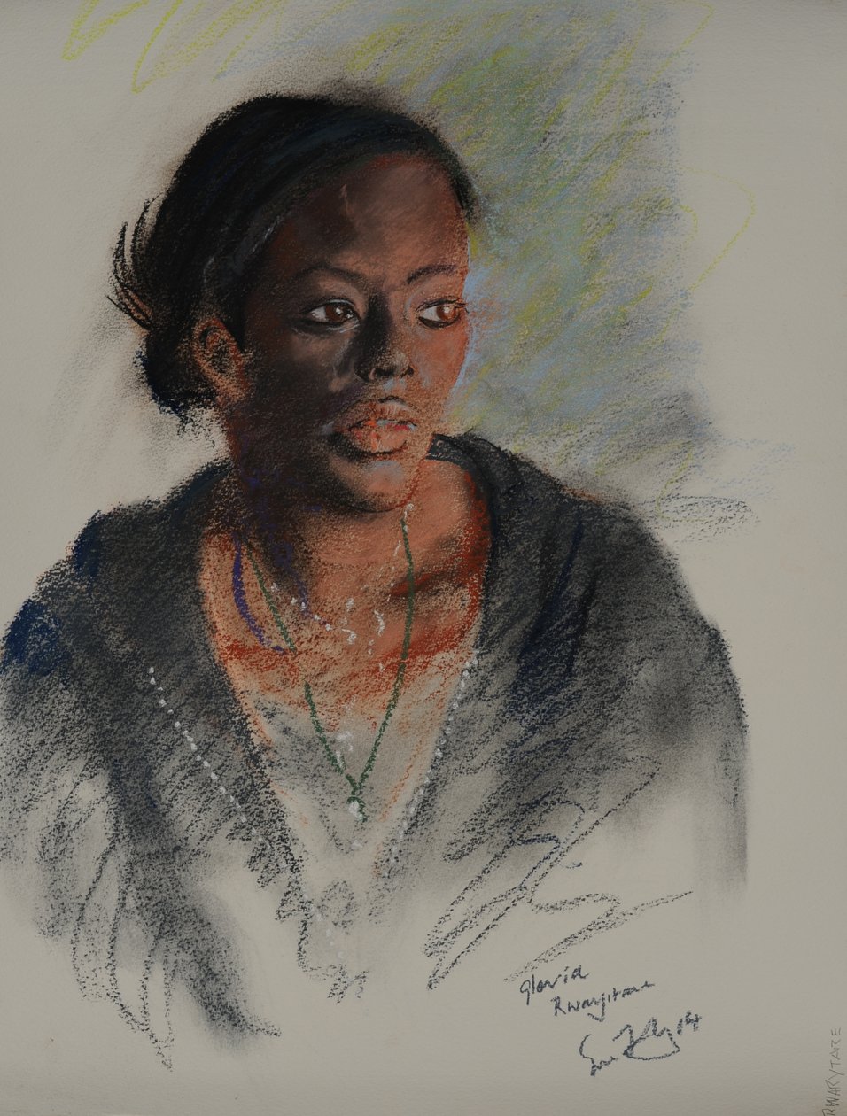 Gloria Rwarytare, 2014 (pastel na papierze) autorstwa Simon Fletcher