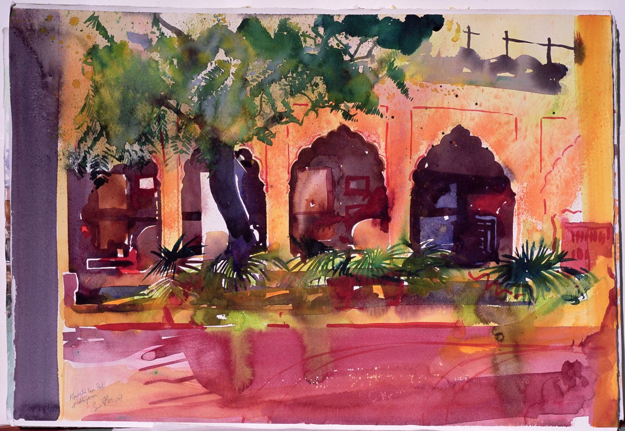 Haveli Inn Pal Jodphur, 2007 (akwarela na papierze) autorstwa Simon Fletcher