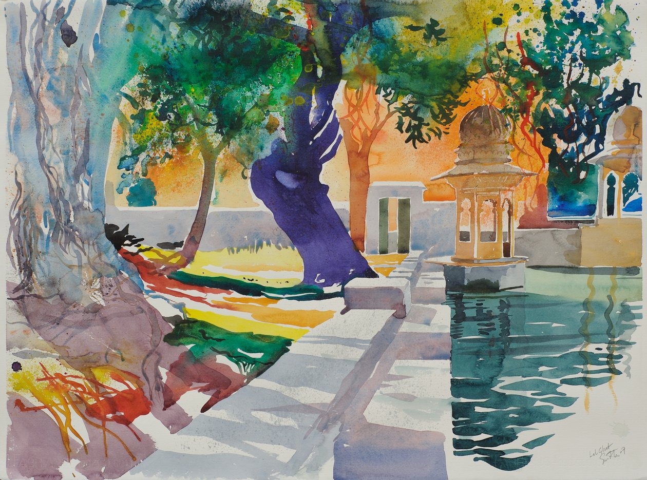 Lal Ghat, 2007 (akwarela na papierze) autorstwa Simon Fletcher
