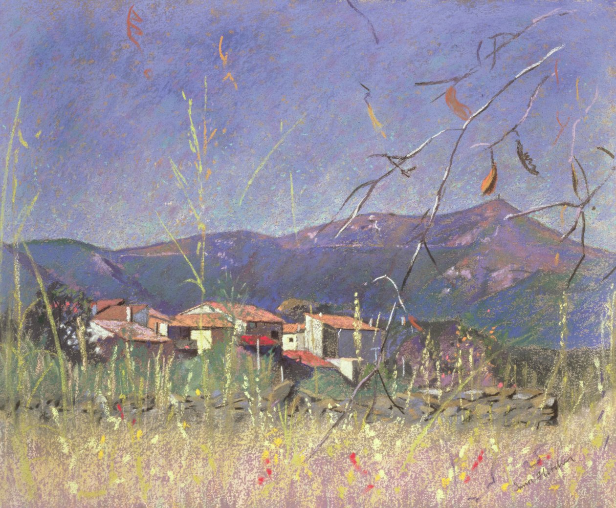 Krajobraz (pastel na papierze) autorstwa Simon Fletcher
