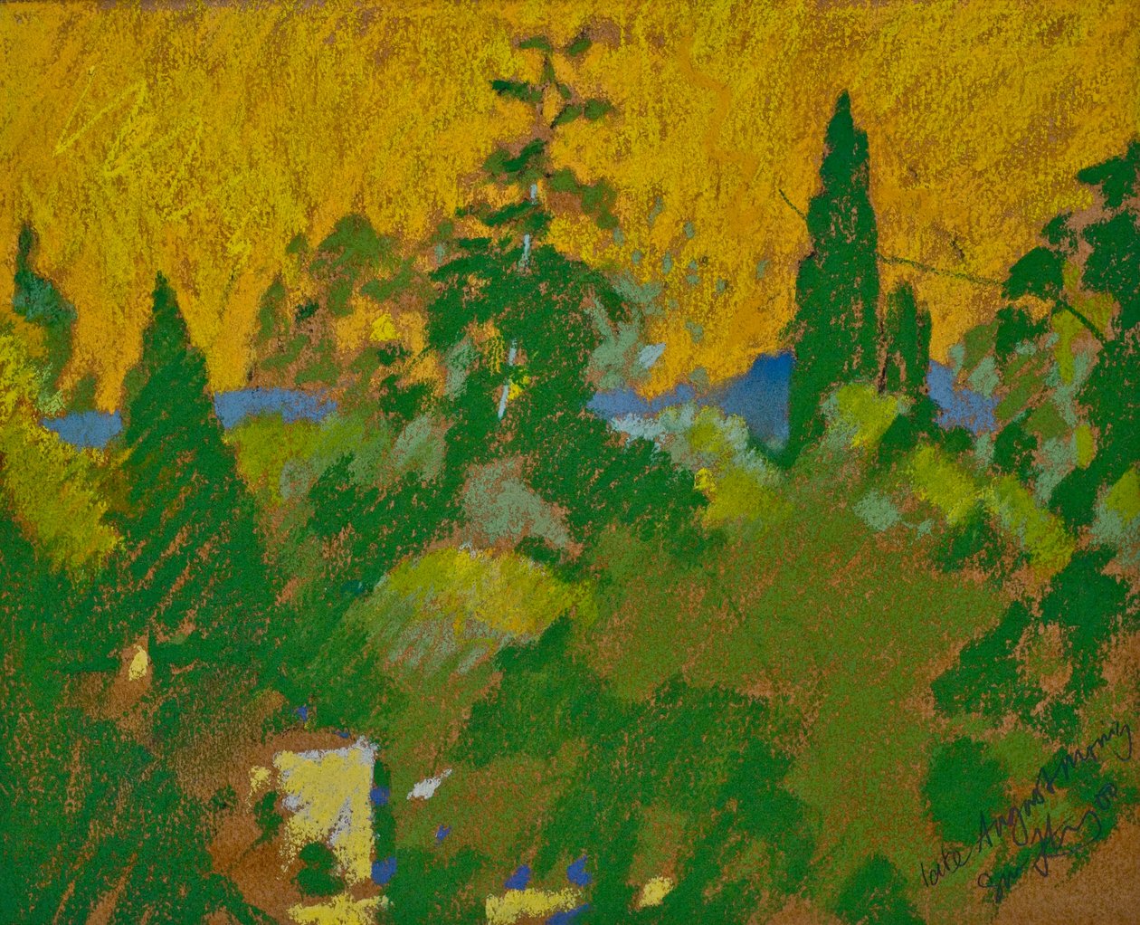 Późny sierpniowy poranek (pastel na papierze) autorstwa Simon Fletcher