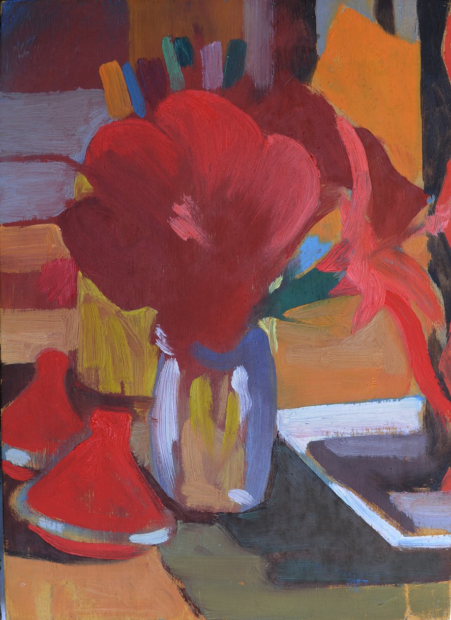 Marokańska czerwień, 2014 (olej na płycie) autorstwa Simon Fletcher