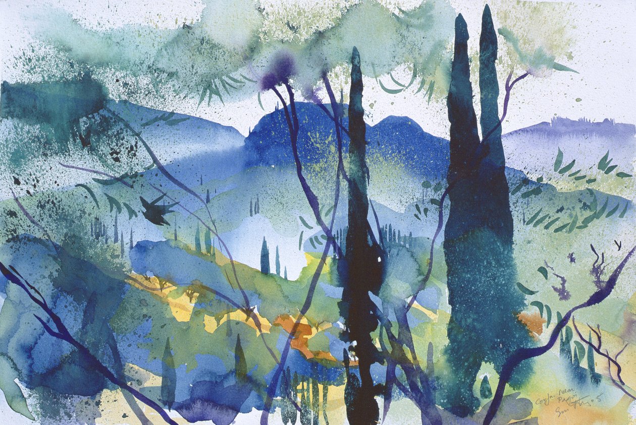 W pobliżu Pagoi, Korfu, 2005 (akwarela) autorstwa Simon Fletcher
