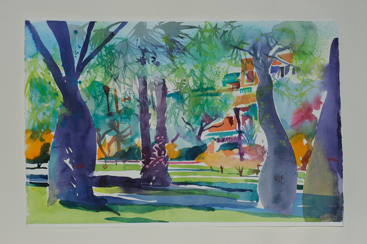 Painters at the Mamounia, 2010 (akwarela na papierze) autorstwa Simon Fletcher