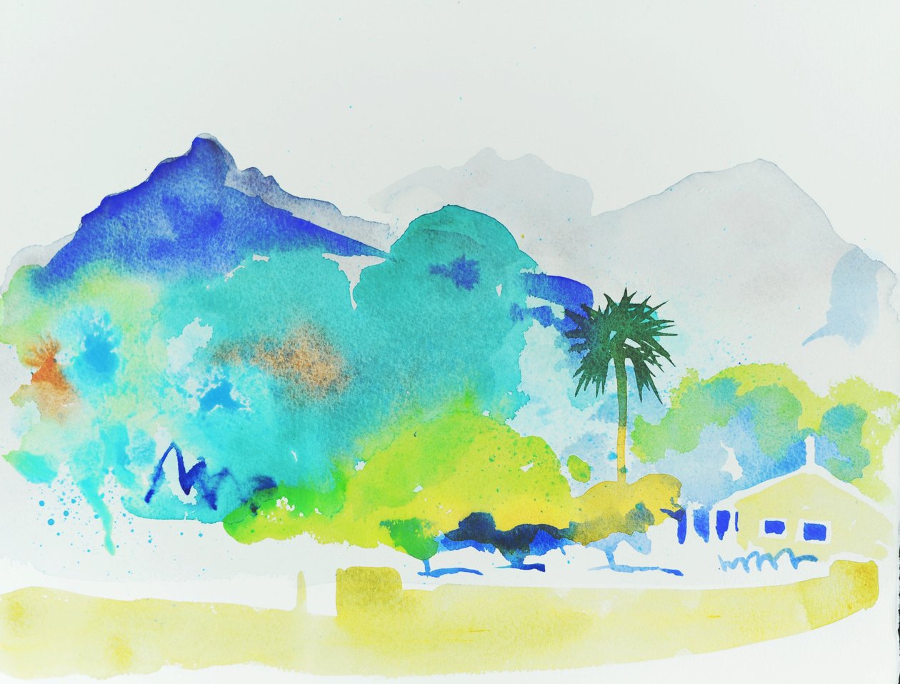 Droga do Soller, 2015 (kolor wodny) autorstwa Simon Fletcher